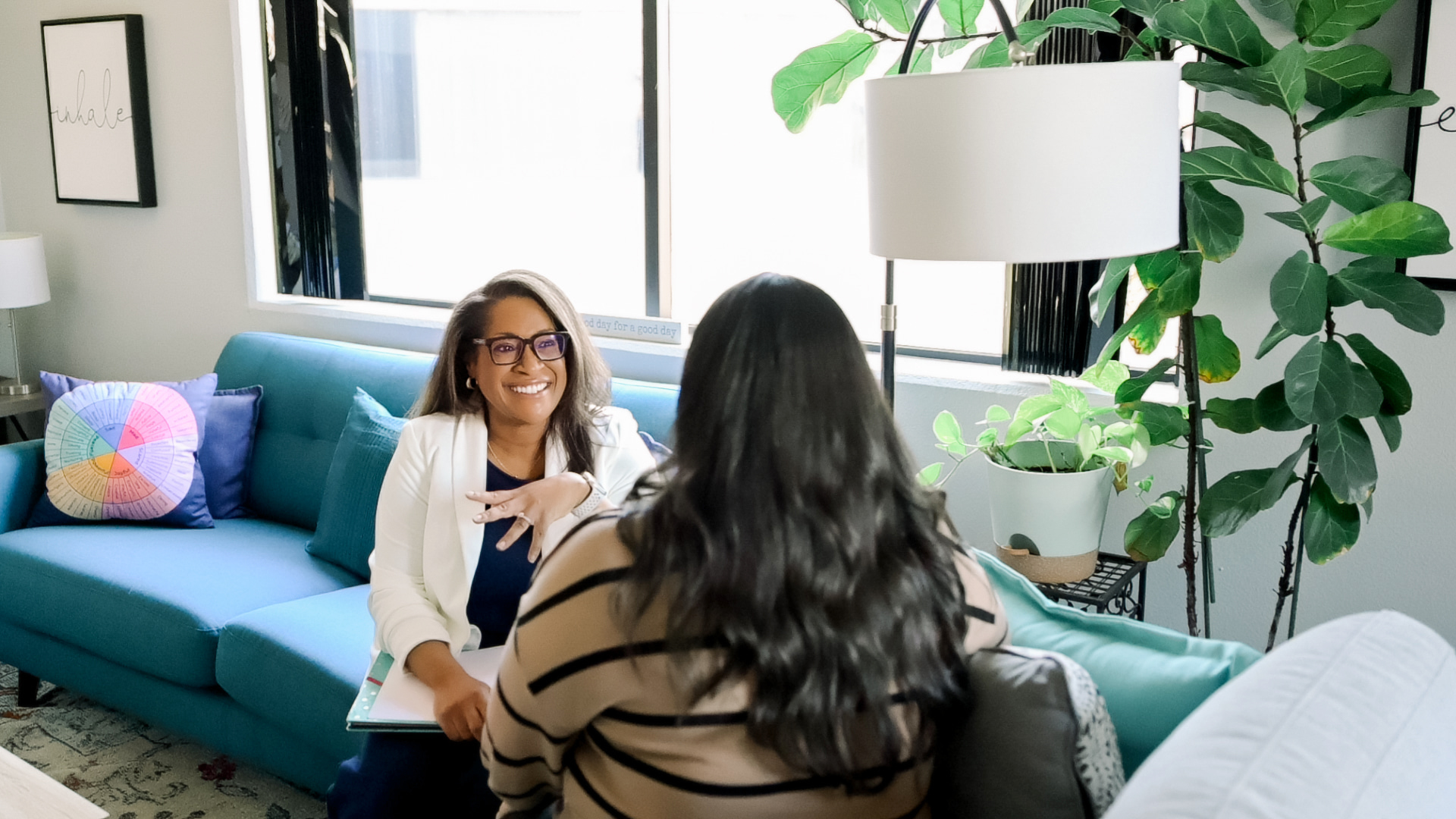 Counselor brand photos in office setting by Temecula brand photographer