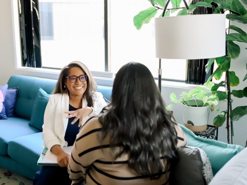 Temecula therapist poses with a client for a brand session